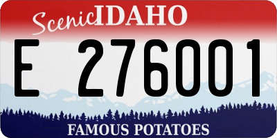 ID license plate E276001