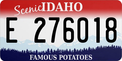ID license plate E276018