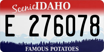 ID license plate E276078