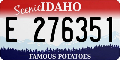 ID license plate E276351