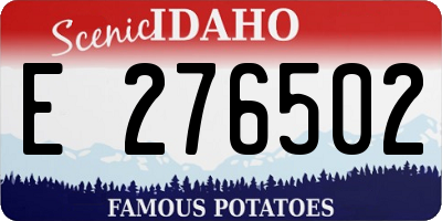 ID license plate E276502