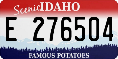 ID license plate E276504