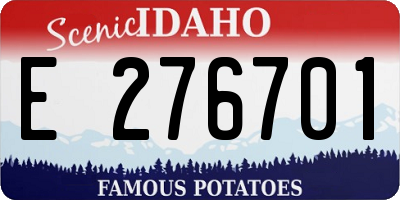 ID license plate E276701