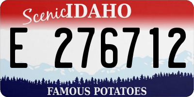 ID license plate E276712