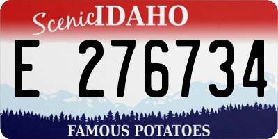 ID license plate E276734