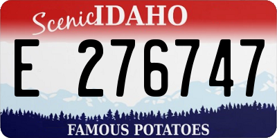 ID license plate E276747