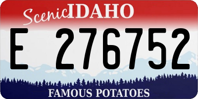 ID license plate E276752