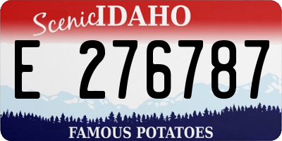 ID license plate E276787