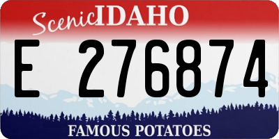 ID license plate E276874