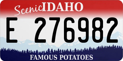 ID license plate E276982