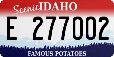 ID license plate E277002