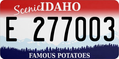 ID license plate E277003