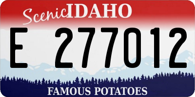 ID license plate E277012