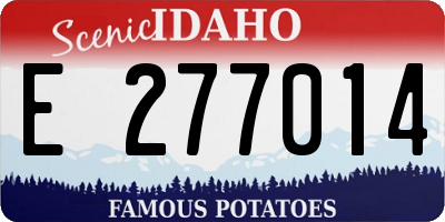 ID license plate E277014