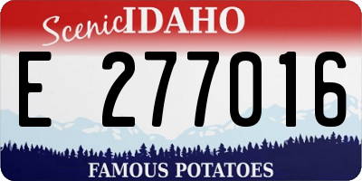 ID license plate E277016