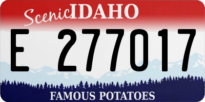 ID license plate E277017