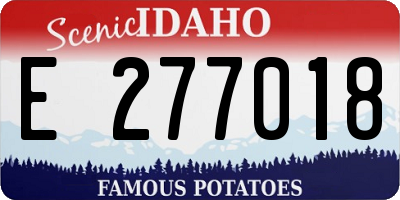 ID license plate E277018