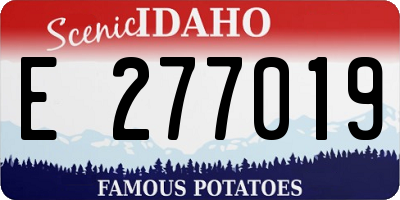ID license plate E277019