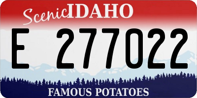 ID license plate E277022