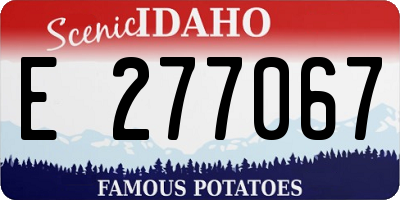 ID license plate E277067