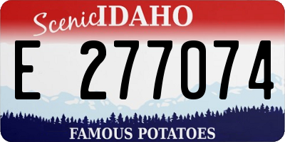 ID license plate E277074