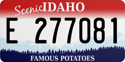 ID license plate E277081