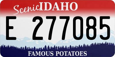 ID license plate E277085