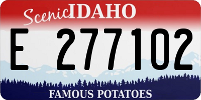 ID license plate E277102