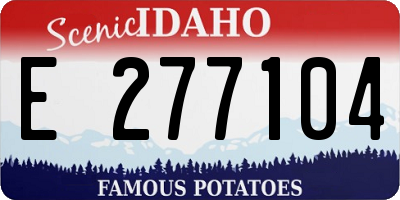 ID license plate E277104