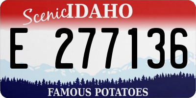 ID license plate E277136