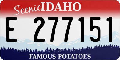 ID license plate E277151