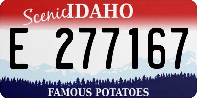 ID license plate E277167