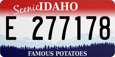 ID license plate E277178