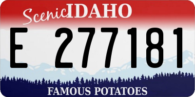 ID license plate E277181