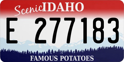 ID license plate E277183