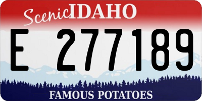 ID license plate E277189