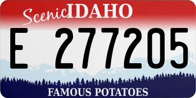 ID license plate E277205