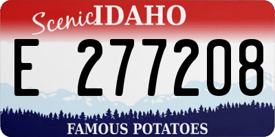 ID license plate E277208