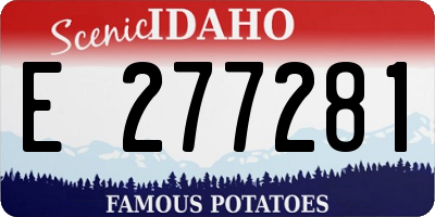 ID license plate E277281