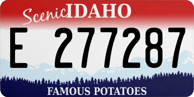 ID license plate E277287