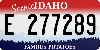 ID license plate E277289