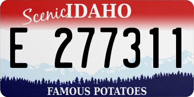ID license plate E277311