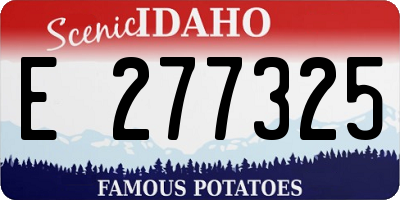ID license plate E277325