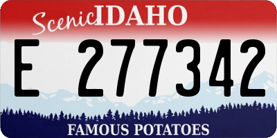 ID license plate E277342