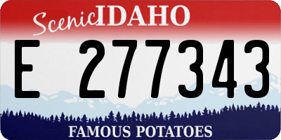 ID license plate E277343