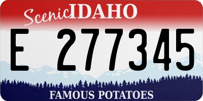 ID license plate E277345