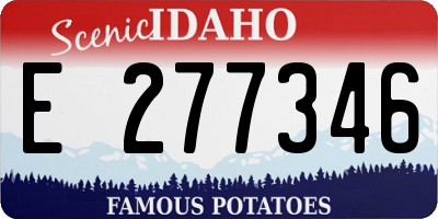 ID license plate E277346