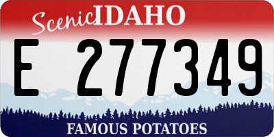 ID license plate E277349