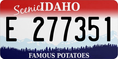 ID license plate E277351