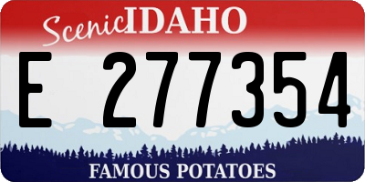 ID license plate E277354